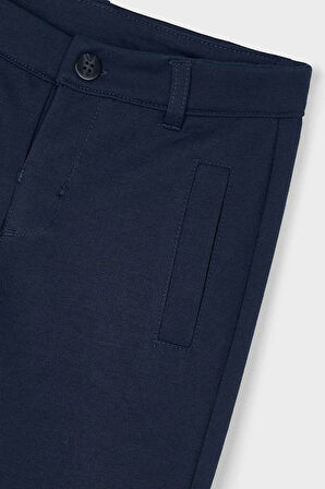 Erkek Çocuk Düz Kesim Interlok Kumaş Chino Pantolon - Lacivert | 10 Yaş