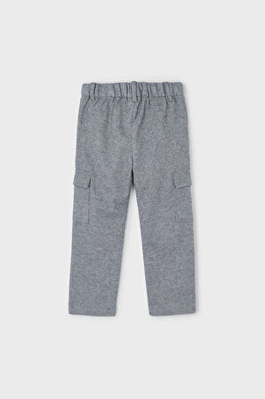 Erkek Çocuk Rahat Kalıp Kargo Cepli Pantolon - Gri Melanj | 10 Yaş