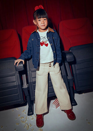 Mayoral Kız Çocuk Geniş Paça Kanvas Pantolon