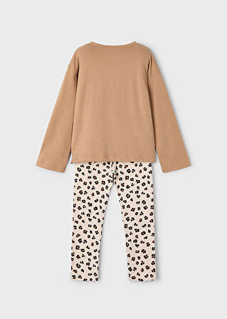 Mayoral Kahve Desenli Tayt ve Tişört Takım 4719