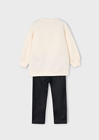Mayoral Kız Çocuk Bej Sweat Siyah Tayt Takım 4727