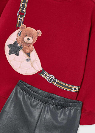 Mayoral Kız Çocuk Taytlı Takım 4-8Yaş Kırmızı