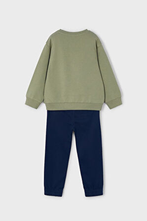 Erkek Çocuk Beyzbol Baskılı Eşofman Takımı - Yeşil/Lacivert | 4 Yaş