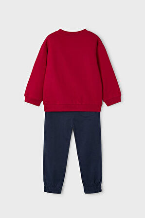 Erkek Çocuk Normal Kalıp Beyzbol Baskılı 2'li Eşofman Takımı - Bordo | 7 Yaş