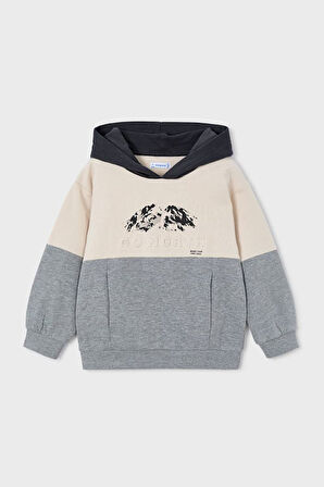 Erkek Çocuk Normal Kalıp 3 Parça Dağ Baskılı Eşofman Takımı - Gri | 3 Yaş