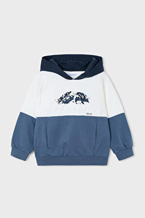 Erkek Çocuk Normal Kalıp 3 Parça Dağ Baskılı Eşofman Takımı - Mavi | 8 Yaş