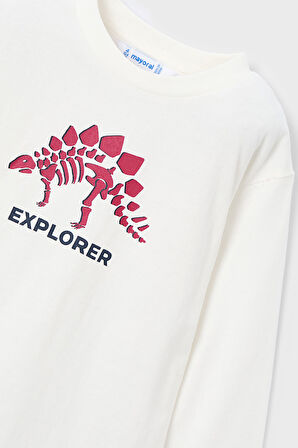 Erkek Çocuk Normal Kalıp Dinozor Temalı 3'lü Eşofman Takımı - Kırmızı | 7 Yaş