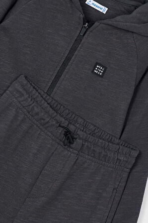 Erkek Çocuk Kapüşonlu Eşofman Takımı - Antrasit | 10 Yaş