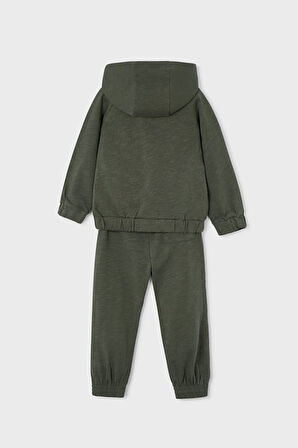 Erkek Çocuk Rahat Kalıp Fermuarlı Kapüşonlu 2'li Eşofman Takımı - Haki | 3 Yaş