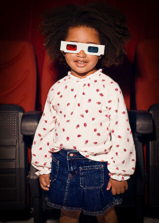 Mayoral Lacivert Kız Çocuk Kot Etek 4901