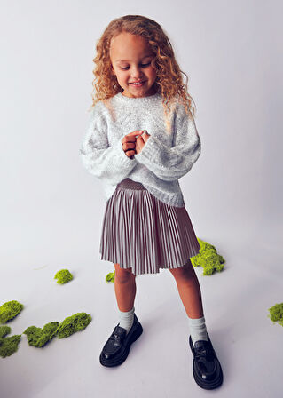 Mayoral Gri Kız Çocuk Pileli Etek 4903