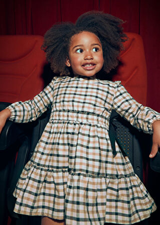 Mayoral Kız Çocuk Kareli Fiyonklu Elbise 4915