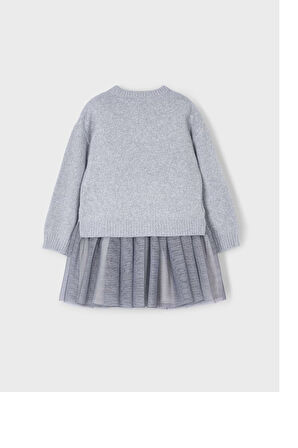 Mayoral Kız Çocuk Elbise Örme 4-8 Yaş Gri