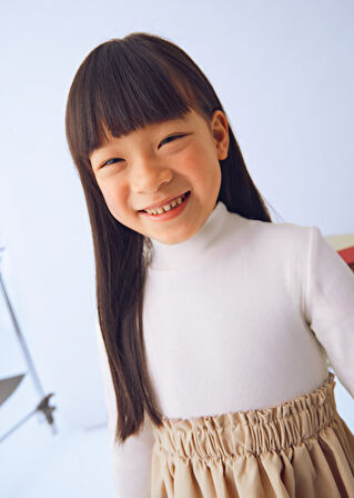 Mayoral Kız Çocuk Beyaz-Bej Kargo Cepli Elbise 4930