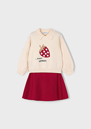 Mayoral Kırmızı Kız Çocuk Kazak Etek Takım 4932