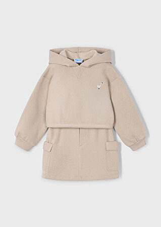 Mayoral Bej Kız Çocuk Kargo Etek ve Sweatshirt Takım 4935