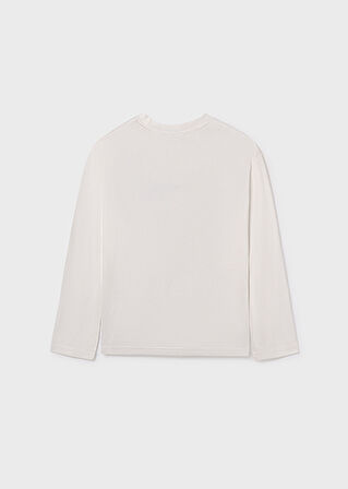 Mayoral Krem Erkek Çocuk Uzun Kollu T-shirt 7003