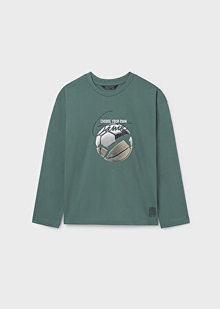 Mayoral Yeşil Erkek Çocuk Etkileşimli Uzun Kollu Tişört 7003