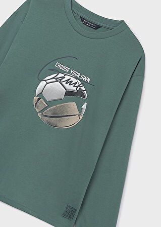 Mayoral Yeşil Erkek Çocuk Etkileşimli Uzun Kollu Tişört 7003