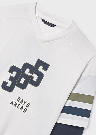 Mayoral Krem Erkek Çocuk Duble Kol Tişört 7004