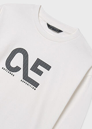 Mayoral Krem Erkek Çocuk Kabartmalı Uzun Kollu Tişört 7010