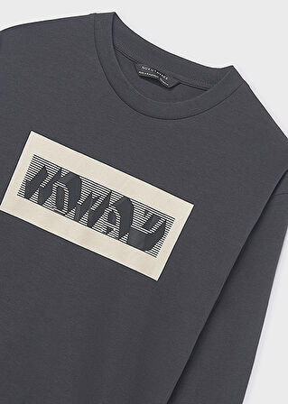 Mayoral Gri Erkek Çocuk Kabartmalı Uzun Kollu Tişört 7013