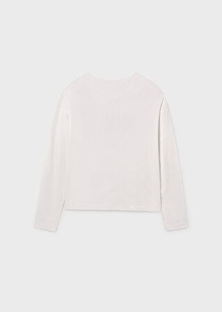 Mayoral Krem Kız Çocuk Uzun Kollu Tişört 7021