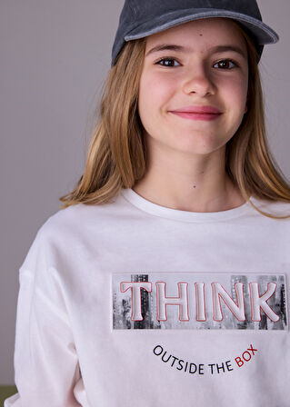 Mayoral Krem Kız Çocuk Uzun Kollu Tişört 7021