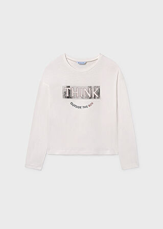 Mayoral Krem Kız Çocuk Uzun Kollu Tişört 7021