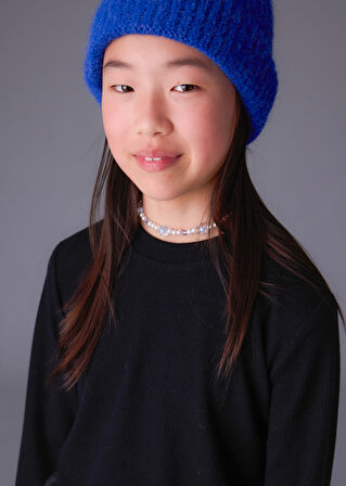 Mayoral Siyah Kız Çocuk Yaprak Detaylı Bluz 7030