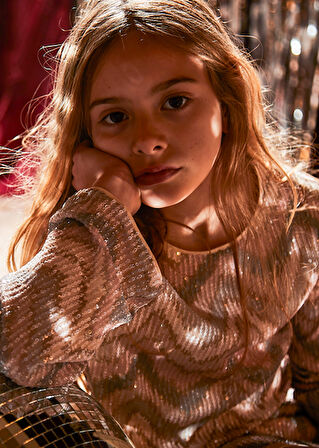 Mayoral Krem Kız Çocuk Pullu Bluz 7031