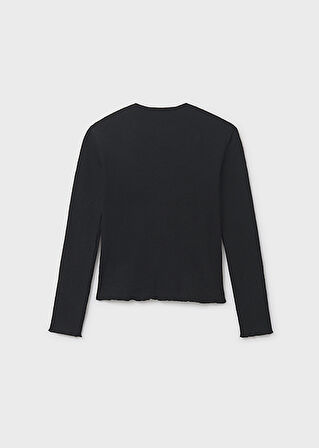 Mayoral Siyah Kız Çocuk Nervürlü Hırka 7033