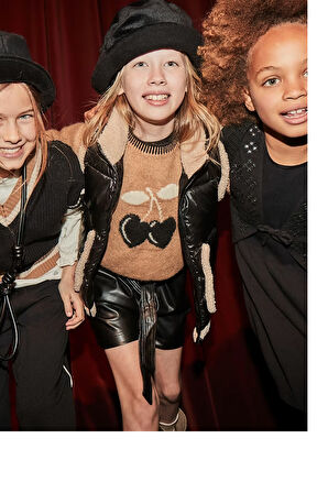 Mayoral Kız Çocuk Deri Görünümlü Şort 10-14 Yaş Siyah