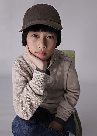 Mayoral Bej Erkek Çocuk Fermuar Yakalı Kazak 7304