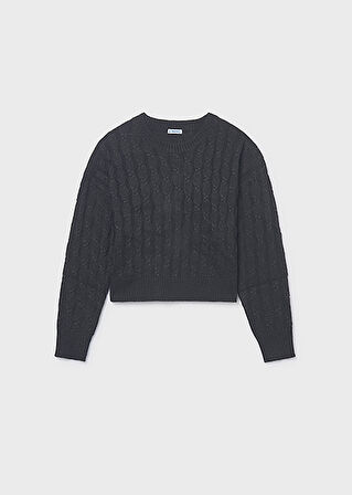 Mayoral Siyah Kız Çocuk Örgü Kazak 7309