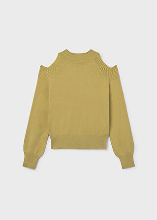 Mayoral Yeşil Kız Çocuk Omuzları Açık Kazak 7312