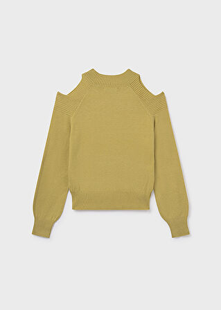 Mayoral Yeşil Kız Çocuk Omuzları Açık Kazak 7312