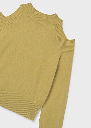 Mayoral Yeşil Kız Çocuk Omuzları Açık Kazak 7312