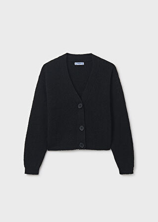 Mayoral Siyah Kız Çocuk Düğmeli Hırka 7317