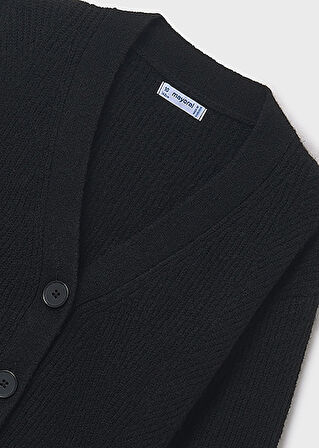 Mayoral Siyah Kız Çocuk Düğmeli Hırka 7317