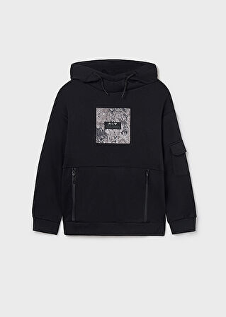 Mayoral Erkek Çocuk Siyah Kapüşonlu Sweatshirt 7403