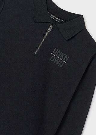 Mayoral Siyah Erkek Çocuk Yakalı Fermuarlı Sweatshirt 7408