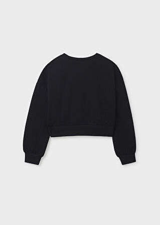 Mayoral Siyah Kız Çocuk Pul Detaylı Sweatshirt 7421