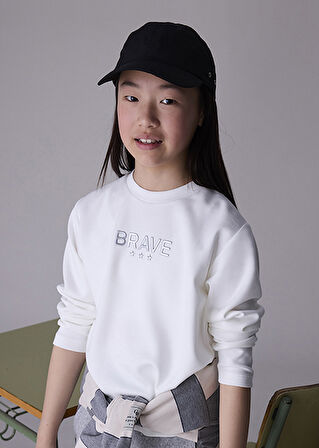 Mayoral Krem Kız Çocuk Sweatshirt 7423