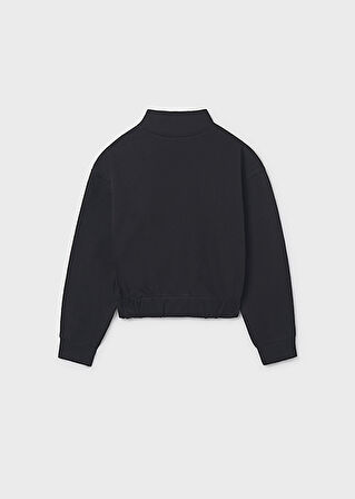 Mayoral Siyah Kız Çocuk Kabartmalı Sweatshirt 7424