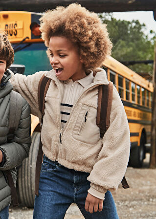 Mayoral Bej Kız Çocuk Çift Taraflı Mont 7435