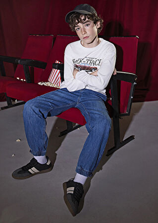 Mayoral Erkek Çocuk Mavi Kargo Kot Pantolon 7564