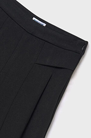 Kız Çocuk Pileli İspanyol Paça Pantolon - Siyah | 12 Yaş