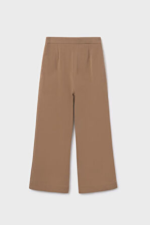 Kız Çocuk Pileli İspanyol Paça Pantolon - Camel | 16 Yaş