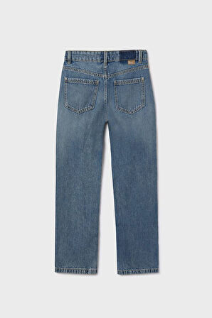 Kız Çocuk Bol Kesim Kot Pantolon - Mavi | 10 Yaş